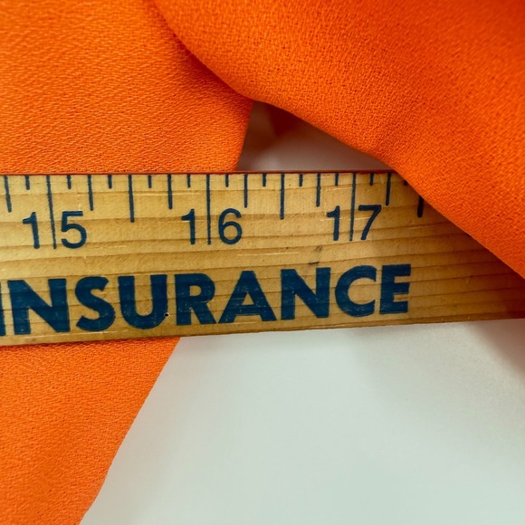 Vintage 60s Coral Highlighter Neon Babydoll Mini Dress Gold White Woven Trim - Picture 14 of 15